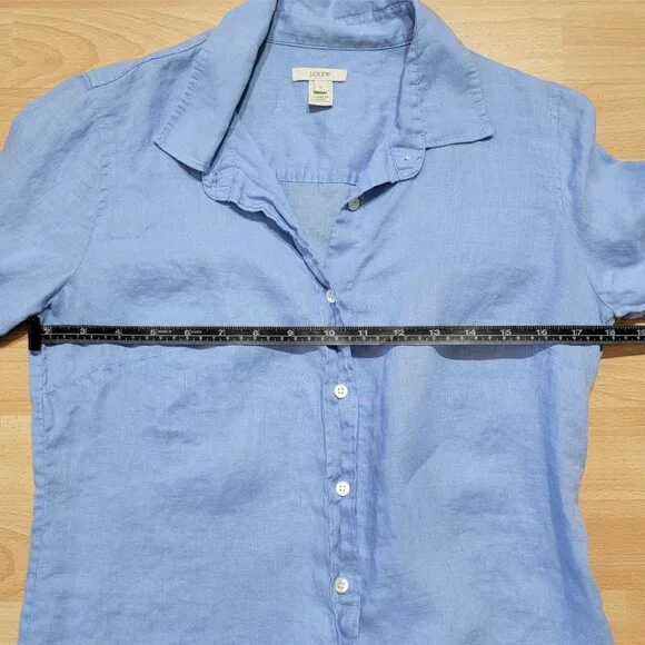 J. Crew Classic Button Up Linen Shirt | Size: 0 - Picture 4 of 15